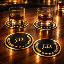 Black & Gold Casino – Bachelor or 40th Birthday Ronde Kartonnen Onderzetter