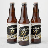 Black & Gold Casino, Luxe auto, 21e verjaardag Bier Etiket (Flessen)