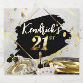 Black & Gold Casino, Luxe auto, 21e verjaardag Bier Etiket (Enkel label)