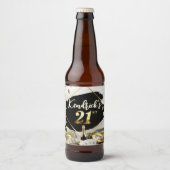 Black & Gold Casino, Luxe auto, 21e verjaardag Bier Etiket (Voorkant)