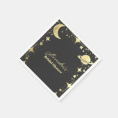 Black Gold Celestial Crescent Moon Vrijgezellenfee Servet (Hoek)