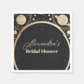 Black Gold Celestial Crescent Moon Vrijgezellenfee Servet (Voorkant)