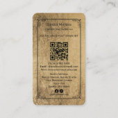 Black Gold Celestial Tarot Nagelstylist QR Code Visitekaartje (Achterkant)
