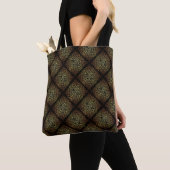 Black & Gold Celtic Knots Diamond Pattern Tote Bag (Dichtbij)
