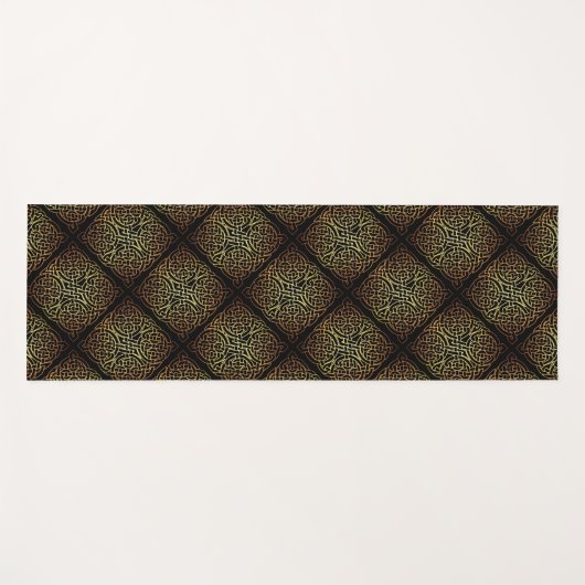 Black & Gold Celtic Knots Diamond Pattern Yogamat (Voorkant (horizontaal))