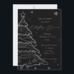 Black Gold Chalkboard Kerstdiner Uitnodiging<br><div class="desc">Elegante Black & Gold Chalkboard Kerstdiner Uitnodiging. Nodig uw gasten uit in stijl met deze stijlvolle zwarte en gouden kerstdineruitnodiging met een handgetekende kerstboom in krijtbordstijl met ornamenten en sterretjes. Perfect voor vakantie bijeenkomsten, familie diners, of zakelijke feesten. Volledig aanpasbaar met uw evenementengegevens. Voor verdere aanpassingen kunt u contact met...</div>