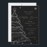 Black Gold Chalkboard Kerstdiner Uitnodiging<br><div class="desc">Elegante Black & Gold Chalkboard Kerstdiner Uitnodiging. Nodig uw gasten uit in stijl met deze stijlvolle zwarte en gouden kerstdineruitnodiging met een handgetekende kerstboom in krijtbordstijl met ornamenten en sterretjes. Perfect voor vakantie bijeenkomsten, familie diners, of zakelijke feesten. Volledig aanpasbaar met uw evenementengegevens. Voor verdere aanpassingen kunt u contact met...</div>
