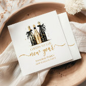 Black Gold Champagne Cheers New Years Eve Party Servet