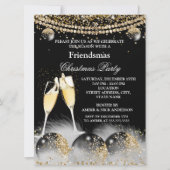 Black Gold Champagne Friendsmas kerstfeest Kaart (Voorkant)