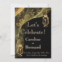 Black & Gold Champagne Ice Bucket Engagement Party