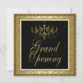 Black Gold Chandelier Business Grand Opening Kaart (Voorkant)