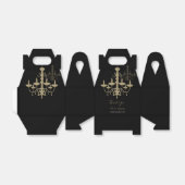 Black Gold Chandelier Wedding Bedankdoosjes (Uitgevouwen)