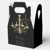 Black Gold Chandelier Wedding Bedankdoosjes (Geopend)
