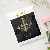 Black Gold Chandelier Wedding Bedankzakje (Gezegeld)