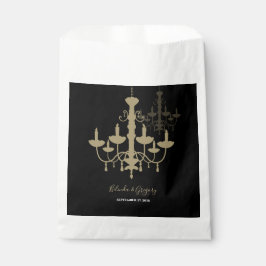 Black Gold Chandelier Wedding Bedankzakje