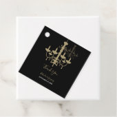 Black Gold Chandelier Wedding Gift Bedankjes Labels (In situ)