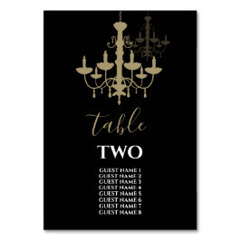 Black Gold Chandelier Wedding Guest Names Kaart