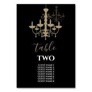 Black Gold Chandelier Wedding Guest Names Kaart