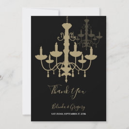 Black Gold Chandelier Wedding Hartelijk dank Bedankkaart
