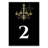 Black Gold Chandelier Wedding Kaart (Achterkant)