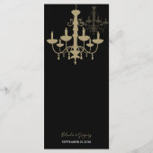 Black Gold Chandelier Wedding Menu (Achterkant)