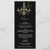 Black Gold Chandelier Wedding Menu (Voorkant)