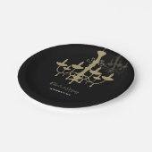 Black Gold Chandelier Wedding Papieren Bordje (Gekanteld)