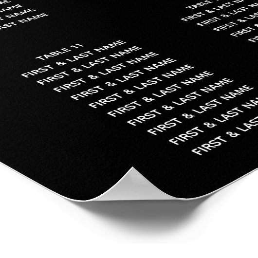 Black Gold Chandelier Wedding Seating Chart Poster (Hoek)