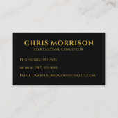 Black Gold Chauffeur Visitekaartje (Achterkant)