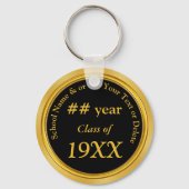 Black Gold Cheap Class Reunion Favors Personated Sleutelhanger (Voorkant)