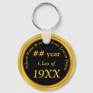 Black Gold Cheap Class Reunion Favors Personated Sleutelhanger