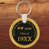 Black Gold Cheap Class Reunion Favors Personated Sleutelhanger (Achterkant)