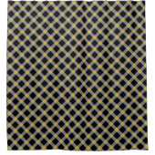 BLACK GOLD CHECKERED PATTERN SHOWER CURTATION DOUCHEGORDIJN (Voorkant)