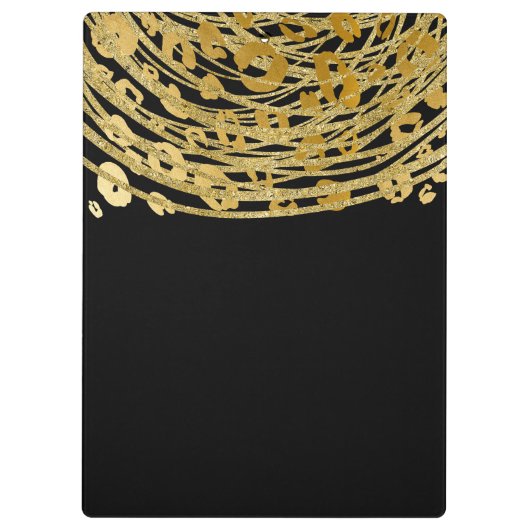 Black Gold Cheetah Leopard Glam Persoonlijk Klembord (Achterkant)