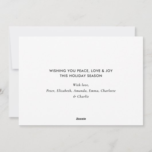 Black Gold Chevron Foto Seizoenskaarten Feestdagenkaart (Achterkant)