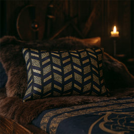 Black Gold Chevron Pattern Abstract Geometric Deco Accent Kussen