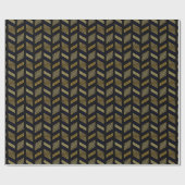 Black Gold Chevron Pattern Abstract Geometric Deco Cadeaupapier (Vlak)