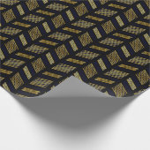 Black Gold Chevron Pattern Abstract Geometric Deco Cadeaupapier (Hoek)
