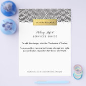 Black & Gold Chevron Pattern Flyer (Enkel)