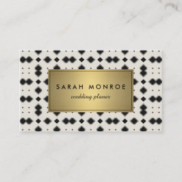 Black & Gold Chevron Pattern Visitekaartje