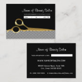 Black Gold Chevrons Salon Afspraak Herinnering Afsprakenkaartje (Voorkant / Achterkant)