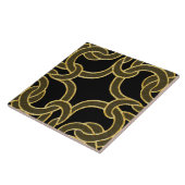Black Gold Chic Celtic Knot Seamless Pattern Tile Tegeltje (Zijkant)