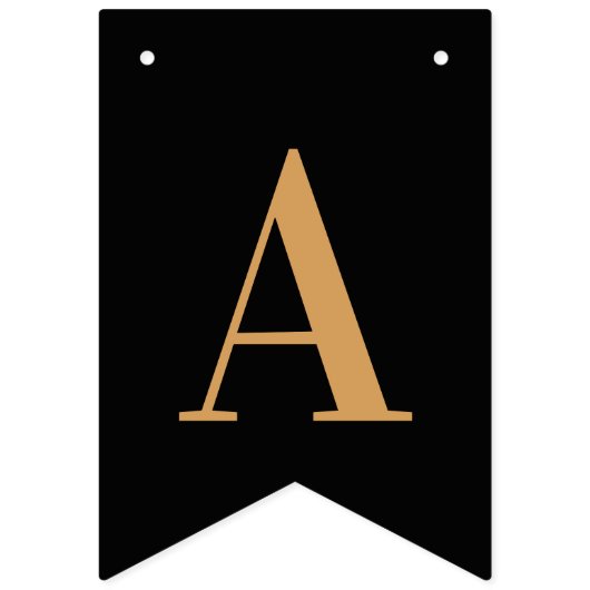 Black Gold Chic Happy Birthday Vlaggetjes (Derde vlag)