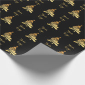 Black Gold Chic-kerstboom - Aangepaste Logo Cadeaupapier (Hoek)