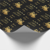 Black Gold Chic-kerstboom - Aangepaste Logo Cadeaupapier (Hoek)