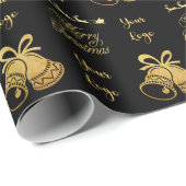 Black Gold Chic-kerstboom - Aangepaste Logo Cadeaupapier (Rol Hoek)