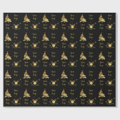 Black Gold Chic-kerstboom - Aangepaste Logo Cadeaupapier (Vlak)
