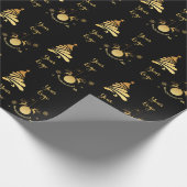 Black Gold Chic-kerstboom - Aangepaste Logo Cadeaupapier (Hoek)