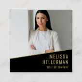 Black Gold Chic Real Estate Vierkante Visitekaartje (Voorkant)