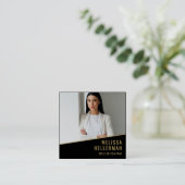 Black Gold Chic Real Estate Vierkante Visitekaartje (Staand voorkant)